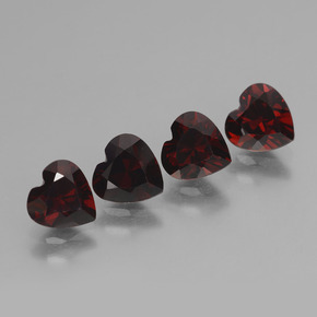 3.86캐럿 천연 검붉은색 파이로프 가넷 보석, 하트 모양, 6.1×6.1 mm, VVS-VS