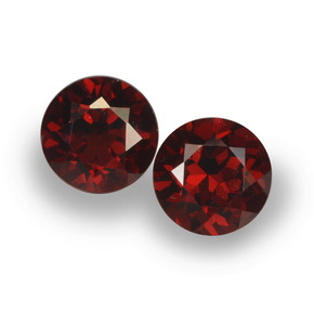 캐럿 천연 레드 파이로프 가넷 보석, 라운드 컷, 6.12 mm, VVS-VS
