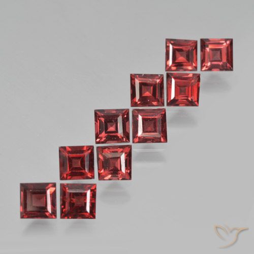 3.97캐럿 천연 딥 스칼렛 레드 파이로프 가넷 보석, 스퀘어, 3.8×3.8 mm, VS