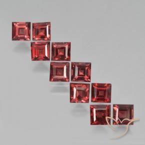 3.97캐럿 천연 딥 스칼렛 레드 파이로프 가넷 보석, 스퀘어, 3.8×3.8 mm, VS