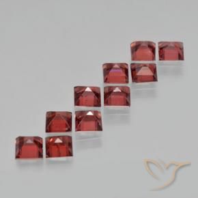 3.97캐럿 천연 딥 스칼렛 레드 파이로프 가넷 보석, 스퀘어, 3.8×3.8 mm, VS