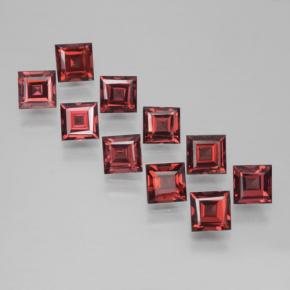 4.49캐럿 천연 딥 레드 파이로프 가넷 보석, 스퀘어, 4×4 mm, VS