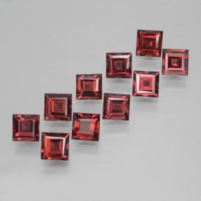 4.49캐럿 천연 딥 레드 파이로프 가넷 보석, 스퀘어, 4×4 mm, VS