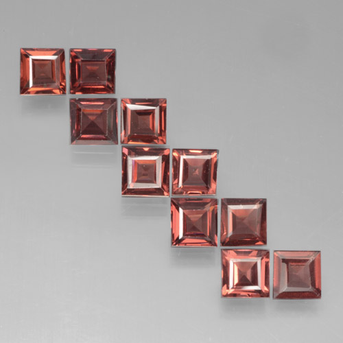3.65캐럿 천연 딥 브릭 레드 파이로프 가넷 보석, 스퀘어, 3.9×3.9 mm, VS