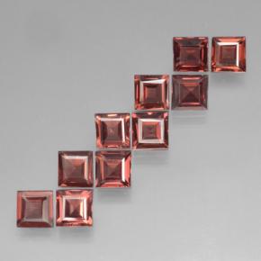 3.65캐럿 천연 딥 브릭 레드 파이로프 가넷 보석, 스퀘어, 3.9×3.9 mm, VS