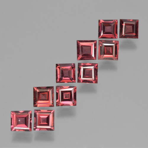 4.19캐럿 천연 미디엄 레드 파이로프 가넷 보석, 스퀘어, 4×4 mm, VS