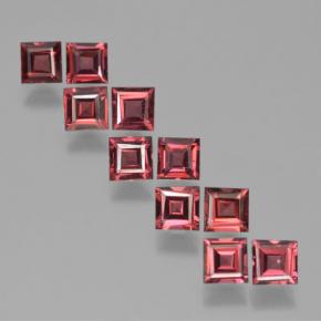 4.19캐럿 천연 미디엄 레드 파이로프 가넷 보석, 스퀘어, 4×4 mm, VS