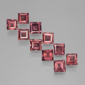 3.44캐럿 천연 딥 레드 파이로프 가넷 보석, 스퀘어, 4×3.9 mm, VS