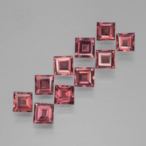 3.44캐럿 천연 딥 레드 파이로프 가넷 보석, 스퀘어, 4×3.9 mm, VS