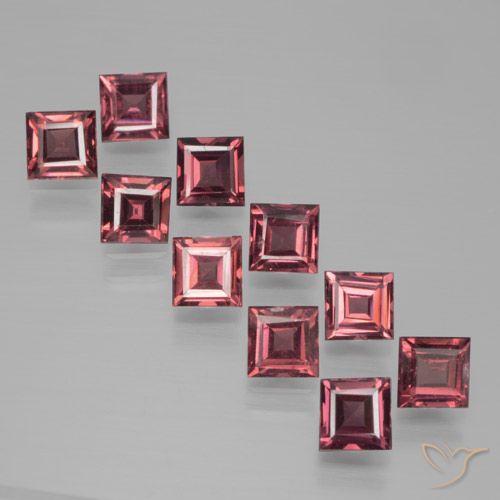4.13캐럿 천연 메를로 레드 파이로프 가넷 보석, 스퀘어, 4×3.9 mm, VS