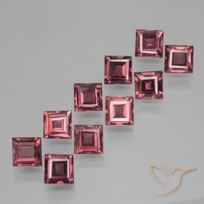 4.13캐럿 천연 메를로 레드 파이로프 가넷 보석, 스퀘어, 4×3.9 mm, VS