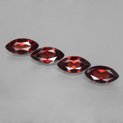 6.94캐럿 천연 딥 블러드 레드 파이로프 가넷 보석, 마퀴즈, 12.1×6 mm, VVS-VS