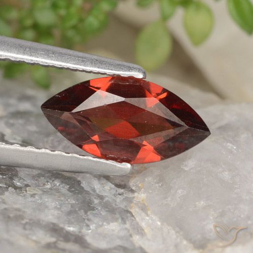1.16ct 자연스러운 딥 레드 파이로프 석류석, 보석, VVS-VS