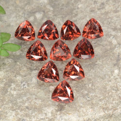 2.82캐럿 천연 베리 레드 파이로프 가넷 보석, 트릴리언, 3.9×3.9 mm, VS