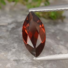 1.22캐럿 천연 다크 레드 파이로프 가넷, 마퀴즈, 10.2×5.1 mm, VVS-VS