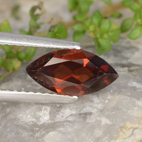 1.25ct 자연스러운 다크 레드 파이로프 석류석, 보석, VVS