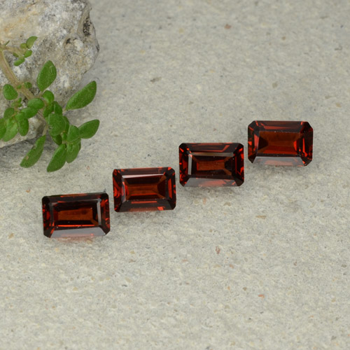 2.58캐럿 천연 딥 레드 파이로프 가넷 보석, 에메랄드 컷, 5.7×3.9 mm, VS