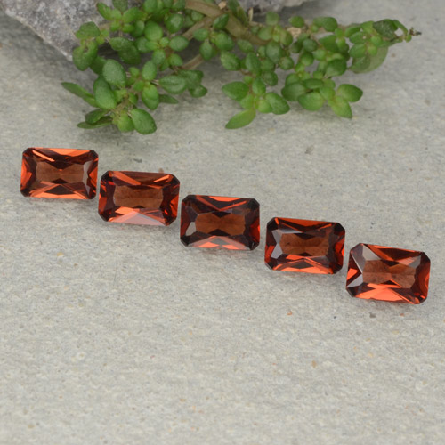 2.76캐럿 천연 딥 레드 파이로프 가넷 보석, 에메랄드 컷, 6×4 mm, VVS-VS