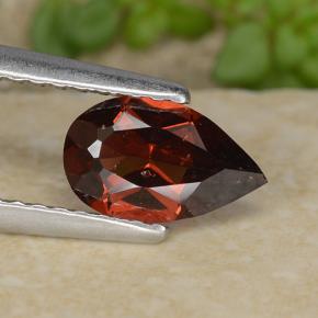 0.87캐럿 천연 딥 레드 파이로프 가넷, 배 모양, 8.1×4.9 mm, VS