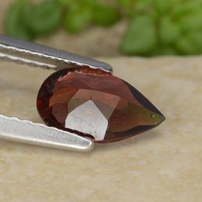 0.87캐럿 천연 딥 레드 파이로프 가넷, 배 모양, 8.1×4.9 mm, VS