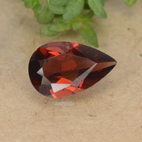 0.86캐럿 천연 레드 파이로프 가넷, 배 모양, 8.1×5.1 mm, VVS-VS