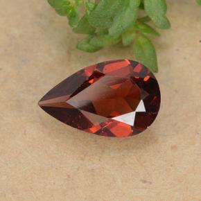 0.86캐럿 천연 레드 파이로프 가넷, 배 모양, 8.1×5.1 mm, VVS-VS