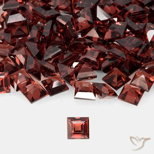 0.47ct 자연스러운 딥 레드 파이로프 석류석, 정사각형, VVS-VS