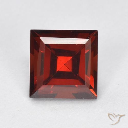 2.29ct 자연스러운 딥 레드 파이로프 석류석, 정사각형, VVS-VS