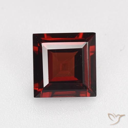 1.82ct 자연스러운 딥 블러드 레드 파이로프 석류석, 정사각형, VVS-VS