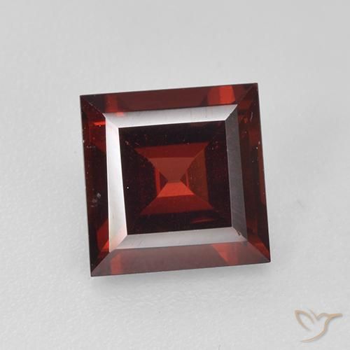 2.10ct 자연스러운 다크 레드 파이로프 석류석, 정사각형, VVS-VS