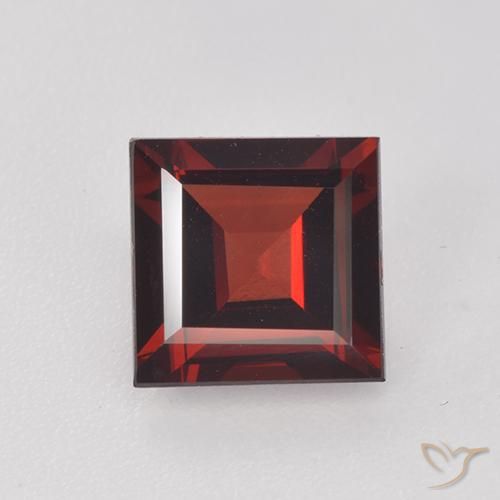 1.87ct 자연스러운 딥 레드 파이로프 석류석, 정사각형, VVS-VS