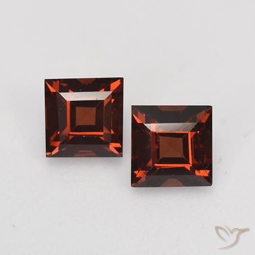 1.02캐럿 천연 딥 레드 파이로프 가넷 보석, 스퀘어, 4.2×4.2 mm, VVS-VS