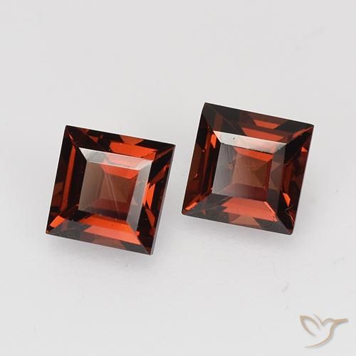 1.02캐럿 천연 딥 레드 파이로프 가넷 보석, 스퀘어, 4.2×4.2 mm, VVS-VS