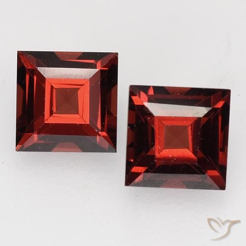 1.05캐럿 천연 다크 레드 파이로프 가넷 보석, 스퀘어, 4.2×4.1 mm, VVS-VS