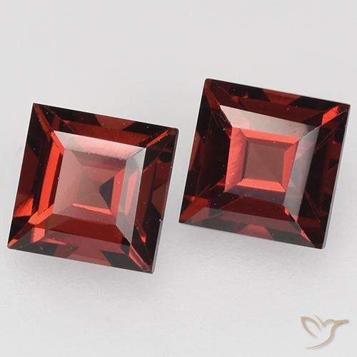 1.05캐럿 천연 다크 레드 파이로프 가넷 보석, 스퀘어, 4.2×4.1 mm, VVS-VS
