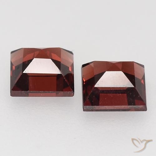 1.05캐럿 천연 다크 레드 파이로프 가넷 보석, 스퀘어, 4.2×4.1 mm, VVS-VS