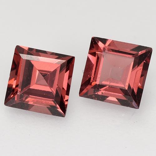 0.92캐럿 천연 스칼렛 레드 파이로프 가넷 보석, 스퀘어, 4.2×4.1 mm, VVS-VS