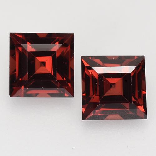 1.10캐럿 천연 딥 레드 파이로프 가넷 보석, 스퀘어, 4.2×4.2 mm, VVS-VS