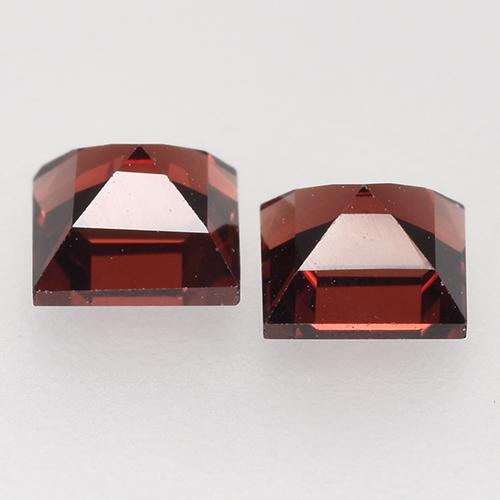 1.10캐럿 천연 딥 레드 파이로프 가넷 보석, 스퀘어, 4.2×4.2 mm, VVS-VS
