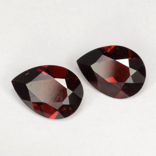 1.51캐럿 천연 딥 레드 파이로프 가넷 보석, 배 모양, 7.2×5.2 mm, VVS-VS