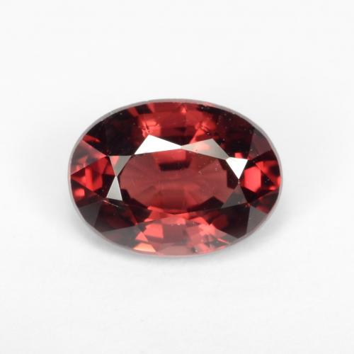 1.11캐럿 천연 다크 레드 파이로프 가넷, 타원형 컷, 7×5.2 mm, VVS-VS