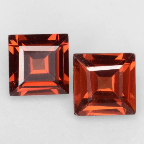 0.84캐럿 천연 파이어 레드 파이로프 가넷 보석, 스퀘어, 4.1×4.1 mm, VVS-VS