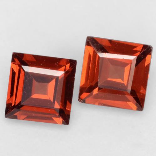 0.84캐럿 천연 파이어 레드 파이로프 가넷 보석, 스퀘어, 4.1×4.1 mm, VVS-VS