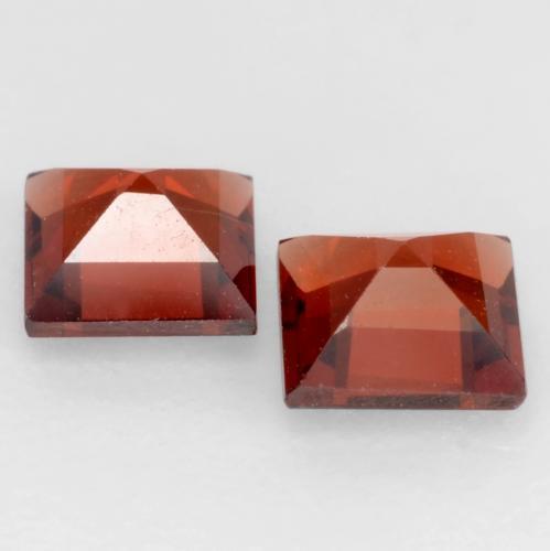 0.84캐럿 천연 파이어 레드 파이로프 가넷 보석, 스퀘어, 4.1×4.1 mm, VVS-VS