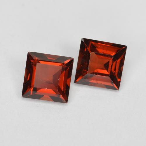 0.89캐럿 천연 딥 레드 파이로프 가넷 보석, 스퀘어, 4.1×4.1 mm, VS