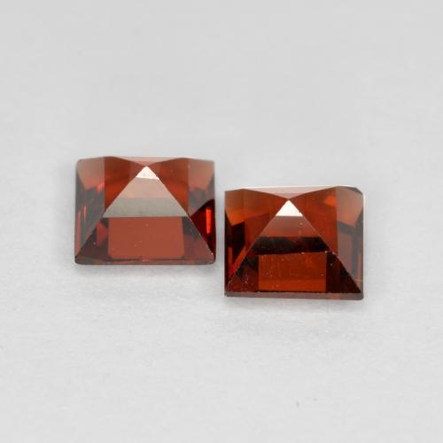0.89캐럿 천연 딥 레드 파이로프 가넷 보석, 스퀘어, 4.1×4.1 mm, VS