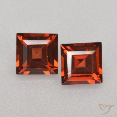 0.85캐럿 천연 미디엄 레드 파이로프 가넷 보석, 스퀘어, 4.1×4.1 mm, VS