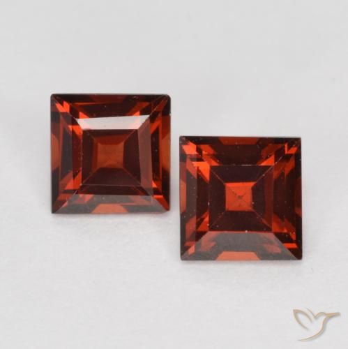 0.84캐럿 천연 딥 레드 파이로프 가넷 보석, 스퀘어, 4.1×4 mm, VS