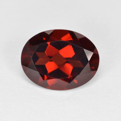 2.25캐럿 천연 딥 블러드 레드 파이로프 가넷, 타원형 컷, 9.2×7.2 mm, VVS-VS