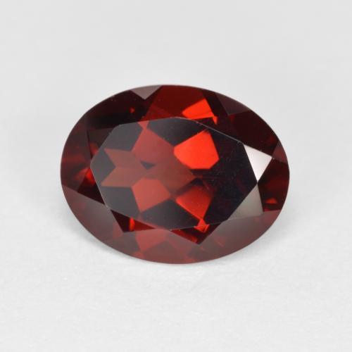 2.25캐럿 천연 딥 블러드 레드 파이로프 가넷, 타원형 컷, 9.2×7.2 mm, VVS-VS